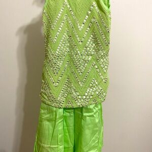 Lime green indian suit
